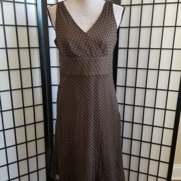J. Crew Dresses & Skirts - J. Crew Women's Dress Sz 10 Brown Polka Dot Silk